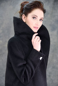 High Shawl Wool Coat Coats The Eight Senses® 