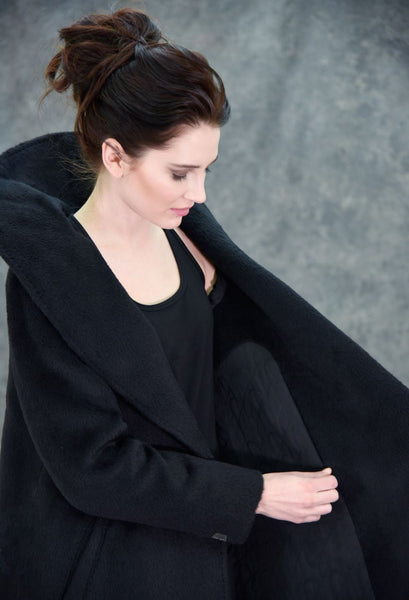 High Shawl Wool Coat Coats The Eight Senses® 