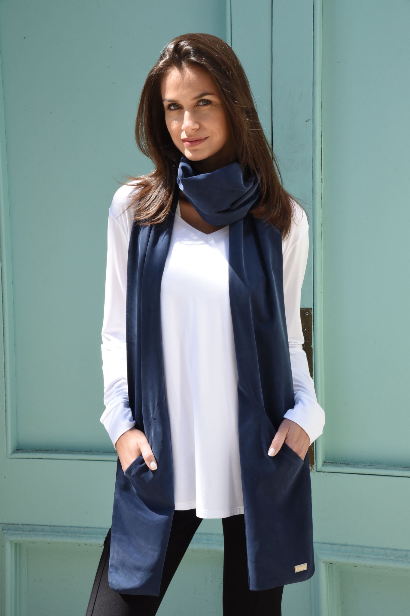 Touch Scarf Accessories The Eight Senses® Dark Indigo One Size 