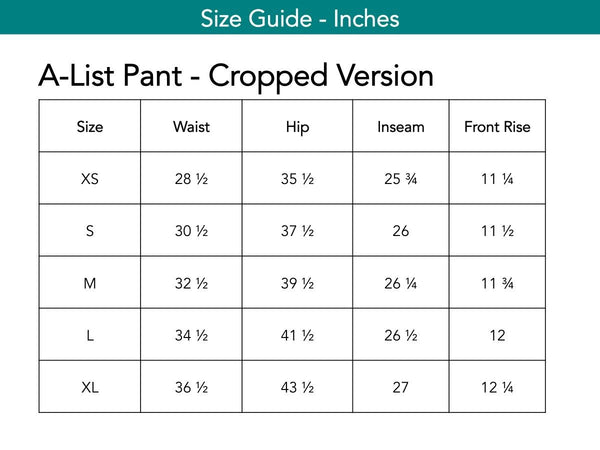 A-List Pant - Cropped Version Pants The Eight Senses® 