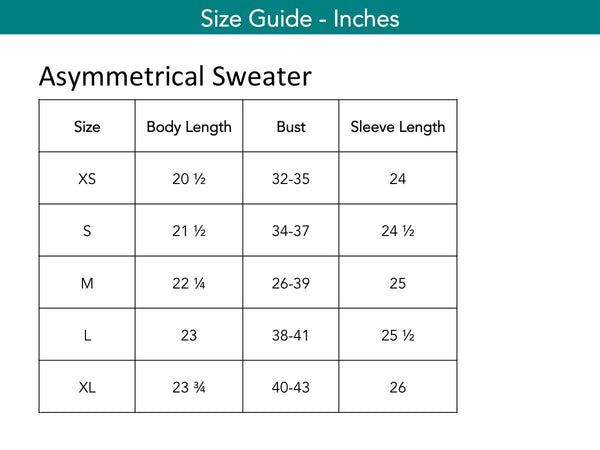 Asymmetrical Sweater Tops The Eight Senses® 