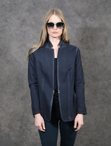 Casual Garment Dye Blazer Jackets The Eight Senses® Dark Teal XS 