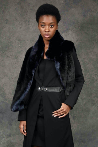 Color Collar Faux-Fur Jacket Jackets The Eight Senses® 