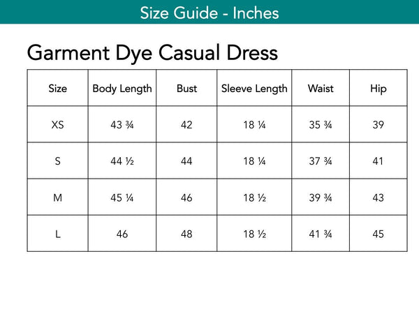Garment Dye Casual Dress Dresses The Eight Senses® 