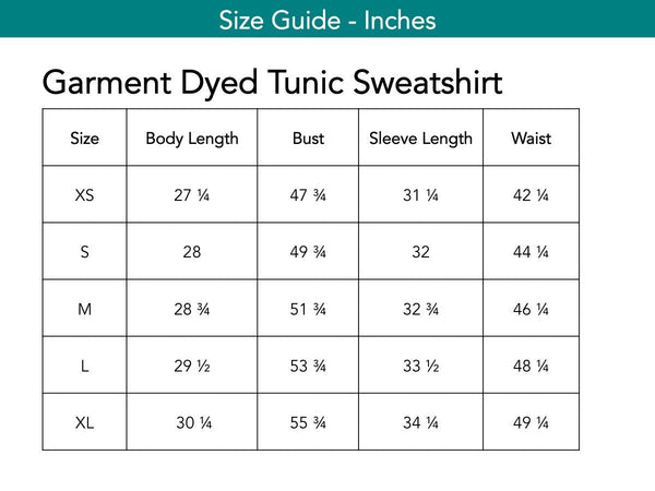 Garment Dyed Tunic Sweatshirt Tops The Eight Senses® 