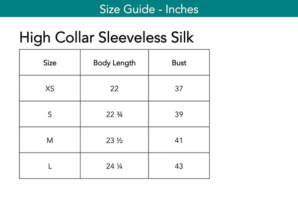 High Collar Sleeveless Silk Tops The Eight Senses® 