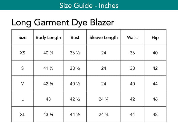 Long Garment Dye Blazer Jackets The Eight Senses® 