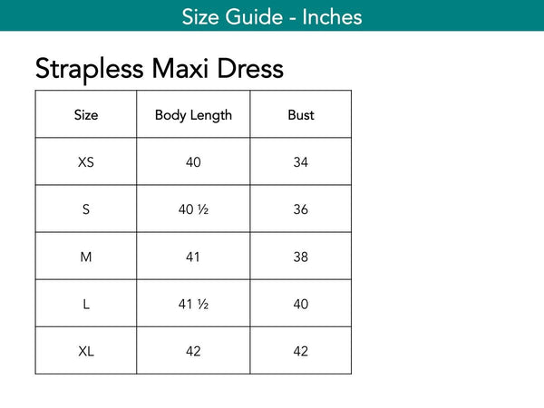 Strapless Maxi Dress Dresses The Eight Senses® 